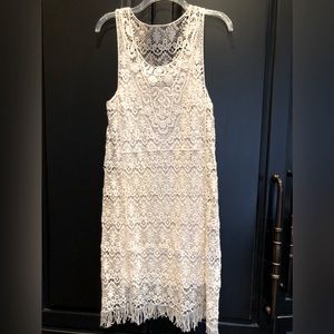 Lined lace off white dress. Can be dressed up or down.